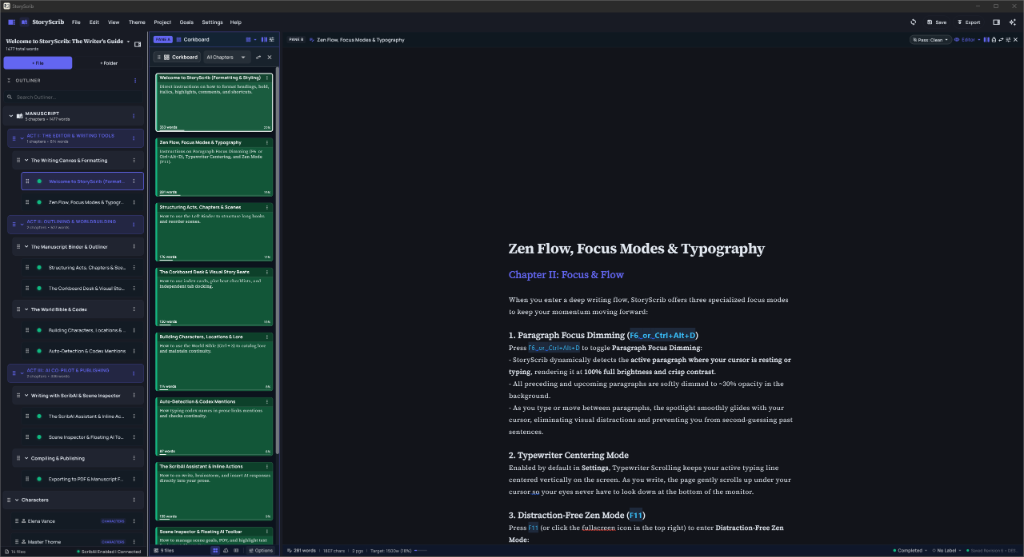 StoryScrib Desktop Studio Interface